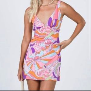 PRINCESS POLLY Nellie MINI DRESS PINK MULTI size 8